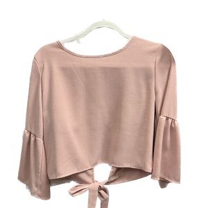 Pink small long sleeve shirt open back